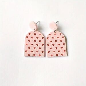 Pink Heart Valentine Earrings